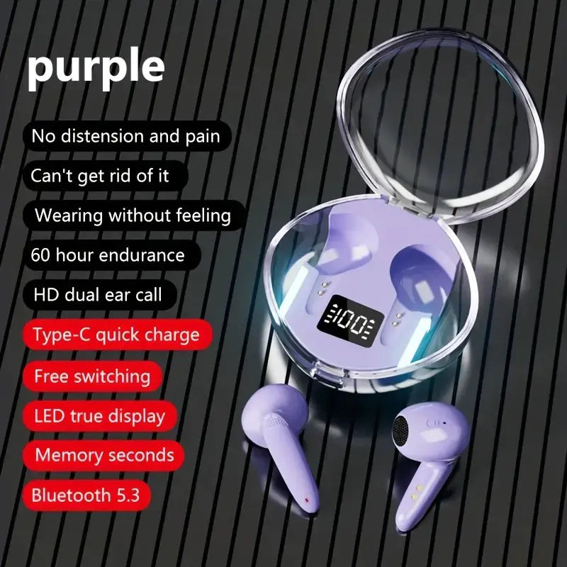 Premium Wireless Earbuds with RGB Charging Case